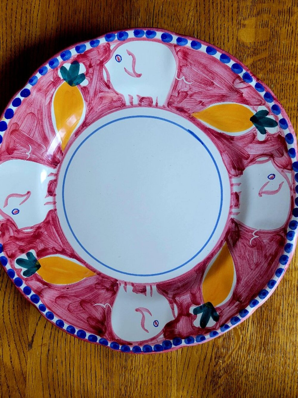 VIETRI Pig Hog Campagna Dinner Plate Collectible Pink